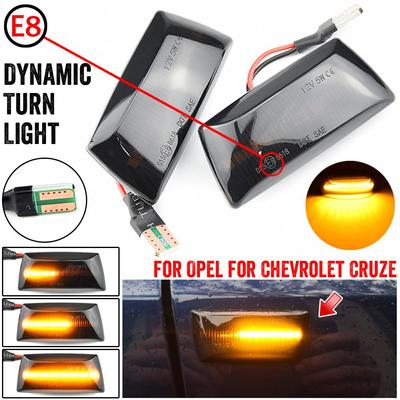 2 peças para opel insignia astra h zafira b corsa d para chevrolet cruze led marcador lateral dinâmico luz indicadora repetidora