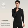 Men's 100% Cotton High-Neck Knit Thermal Set: Antibacterial Top & Bottoms, Plus Sizes
