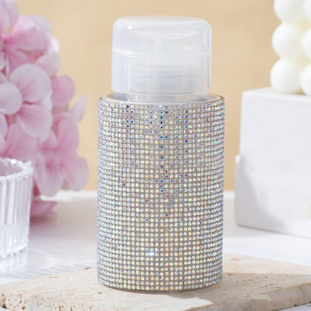Sparkling Press Type Storage Bottle Creative Nail Polish Remover Container Manicure Tools