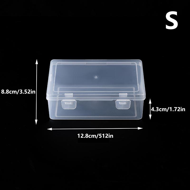 Nail Art Plastic Clear Double Buckle Storage Box Nail Rhinestone Brush Pen Buffer Grinding Files Organizer Container Case