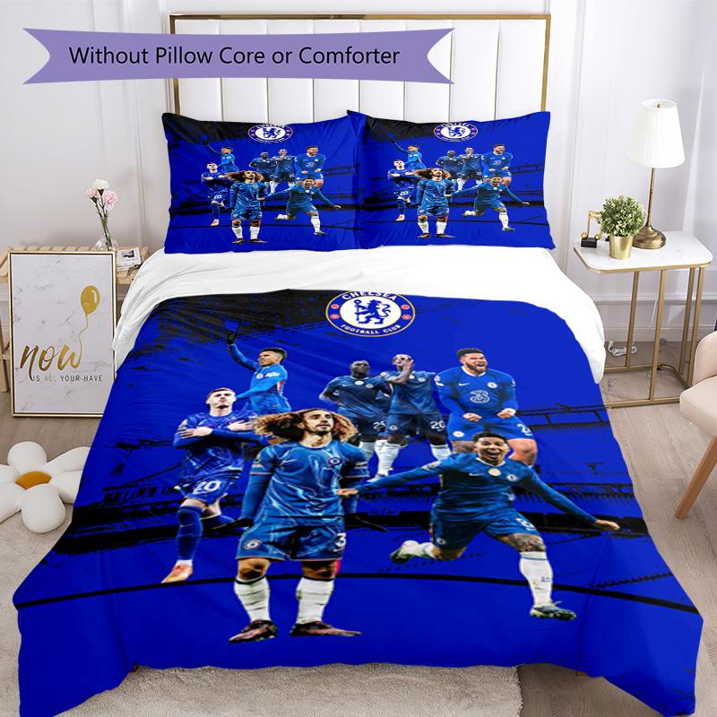 Chelsea Fc Football Player Quilt Cover Set Design for Living Room Soft Fabric Christmas Gift