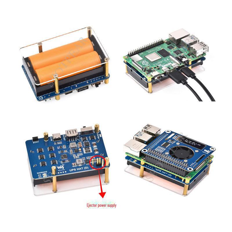 Raspberry Pi 21700 Large Capacity UPS Module: 5V Output, Simultaneously Supports Charging & Discharging