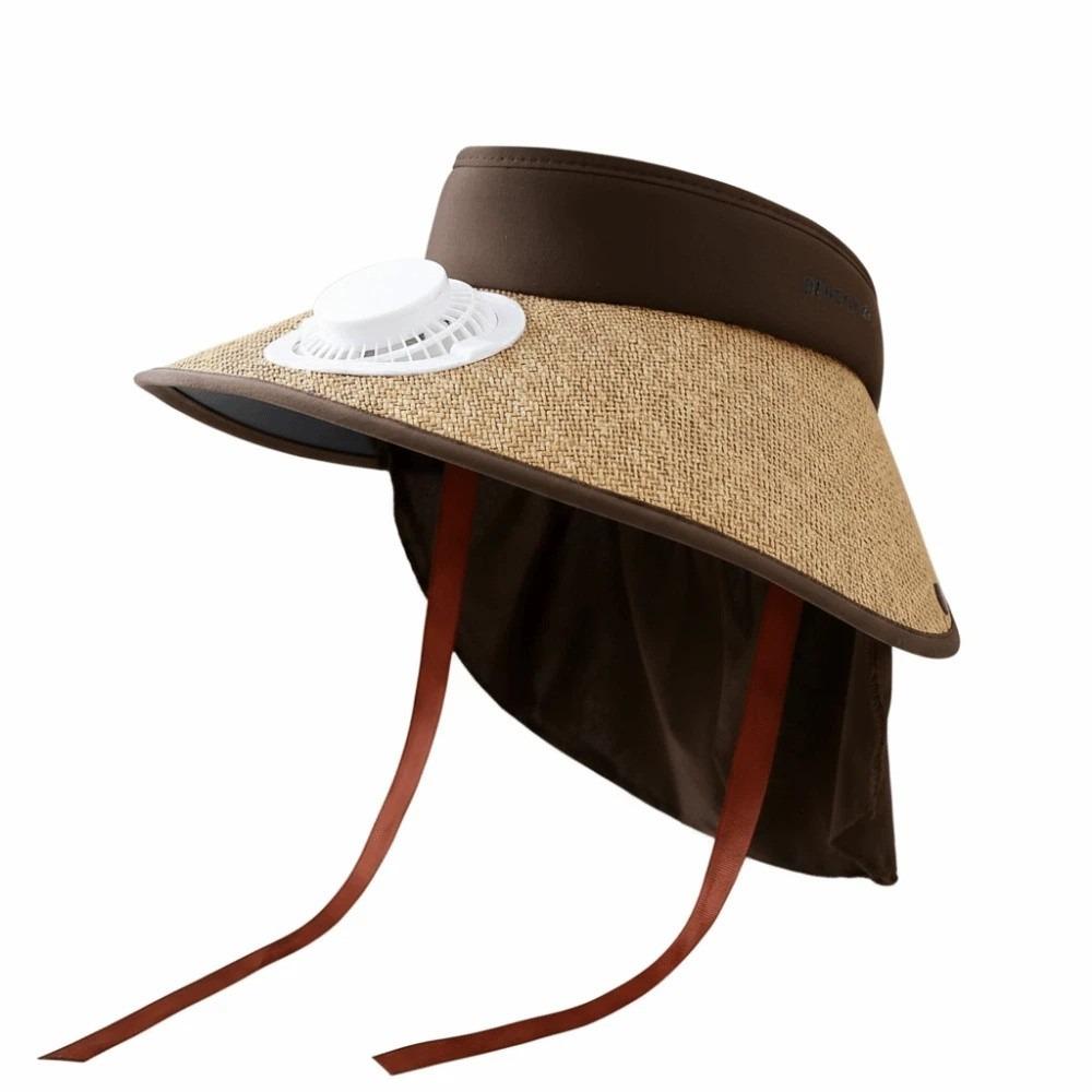 Long-lasting Rechargeable Fan Hat Portable Wide Brim Fan Hat Fishing Sun Shading Cap  Travel