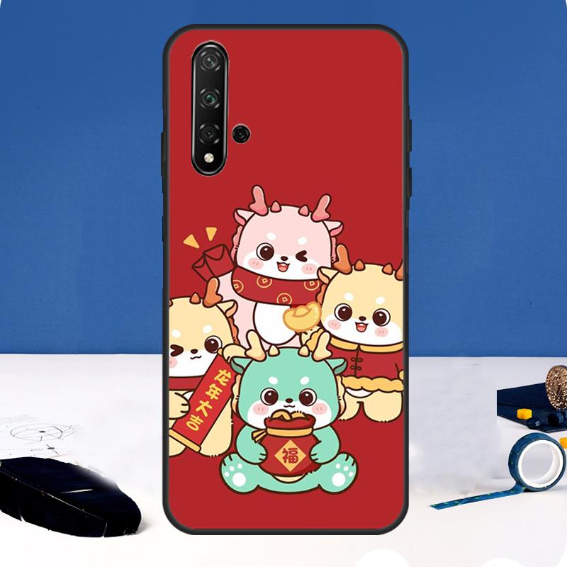2024 New Year Dragon Rich Cover For Huawei Nova 10 9 SE 11i 8i 7i 3i Y90 Y91 Y70 Y60 Y61 5T P30 P60 Pro P40 Lite Case