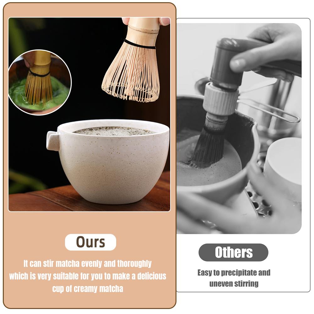 6PCS Japanese Matcha Set with Ceramic Bowl Bamboo Matcha Whisk Teaspoon Tea Sets with Strainer Tea Making Tools Accessories