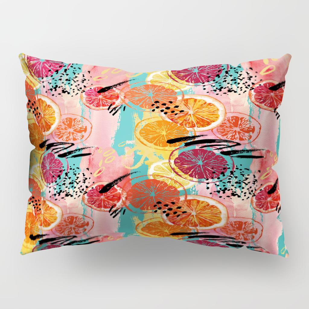 Ins Fruit Single Sided Polyester Pillow Case Watermelon Banana Pineapple Strawberry Pattern Waist Cushion Cover Bedside Pillow Case