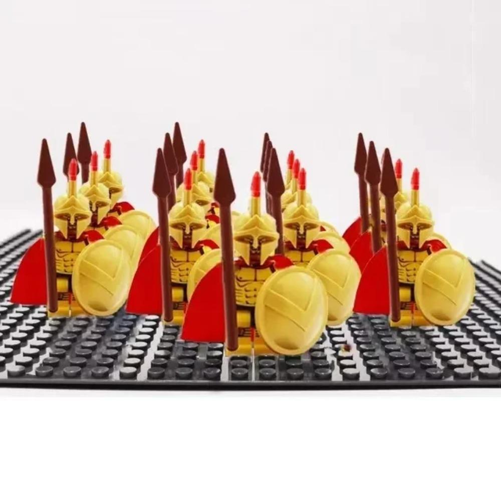 13Pcs Mini Gondor Battle Spearman Body Gurad Infantry VS Roman Solider Eomer Rohan Warriorr Figures Blocks Set Toys for Kids