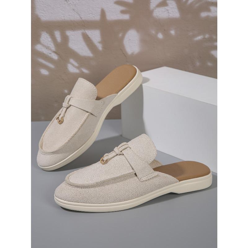 Jarní Nové Dámské Boty Mules s Uzavřenou Špičkou a Páskem přes Patu, Ležérní Nazouvací Outdoorová Obuv