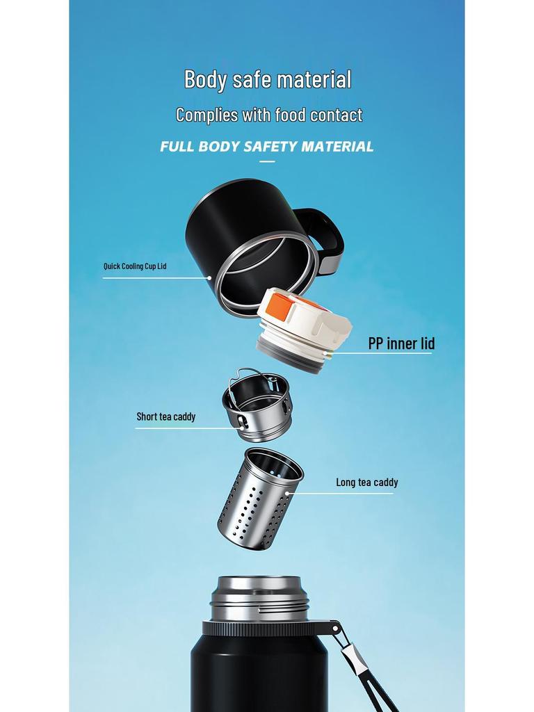 2025 Large Capacity Insulated Kettle with Tea Infuser – Unisex