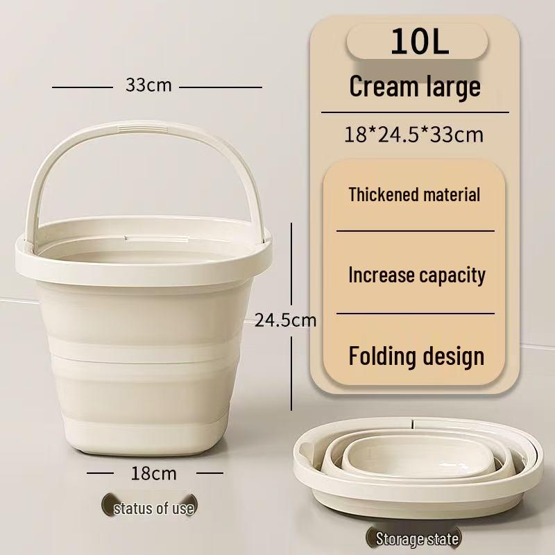 Portable Folding Bucket for Dorm, Camping, or Foot Bath - Large, Thickened Design