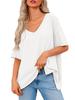 Womens Oversized V Neck T Shirt Short Sleeve Loose Summer Tunic Top