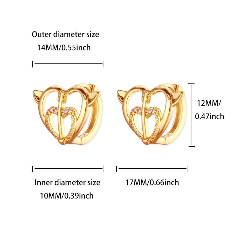 Light luxury diamond-set double-layer zircon ear buckle earrings butterfly love high-end fashion versatile earrings