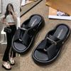 2025 Summer New French Twist Ring Casual Cool Slippers Thick Bottom Round Head Fashion Wear One Word Slippers Tide