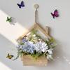 Wall Hanging Artificial Flower Pot for Living Room TV Background with Greenery Planter.
