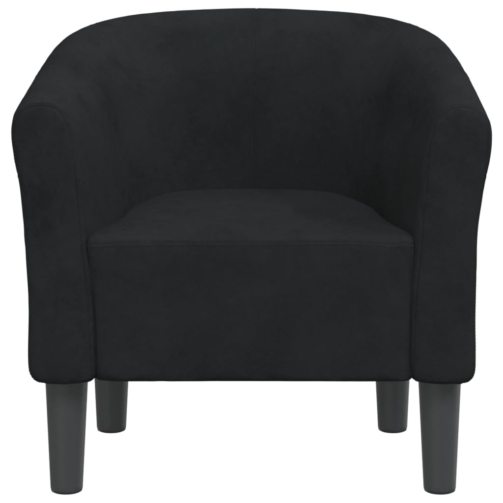 Vidaxl Club Armchair, Black, Upholstered In Velvet