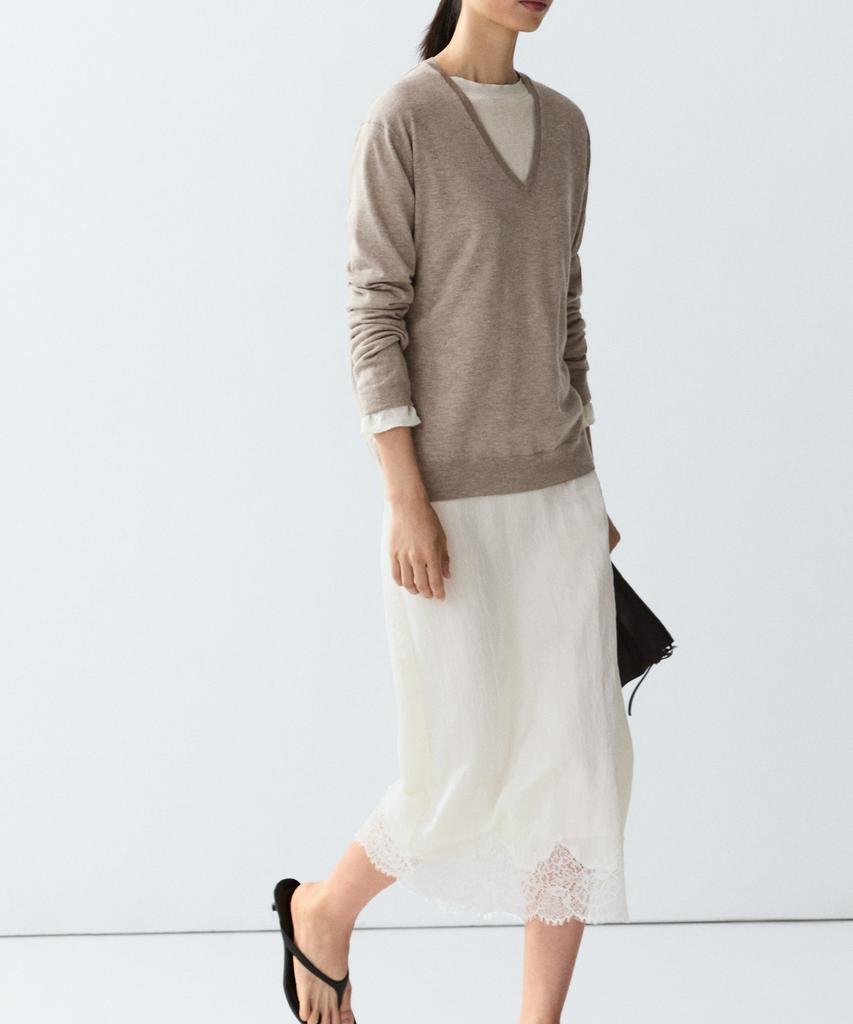 Masimodutti Wool Blend V-Neck Knit