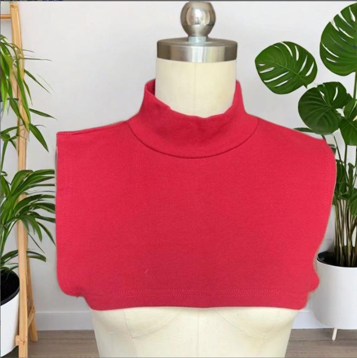 Winter Cotton Knitted Turtleneck Adult Unisex Fake Collar With Sweater Anti-Tie Neck Warm Pullover Scarf