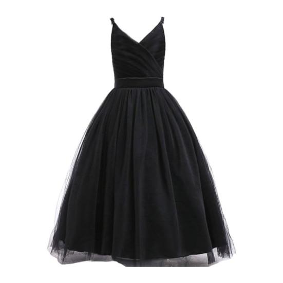 

Платье для девочек на свадьбу, длинное, фатиновое, А-силуэт, пышное, принцесса, макси, платье для детей на день рождения, выпускной, бальное платье 140cm чёрный