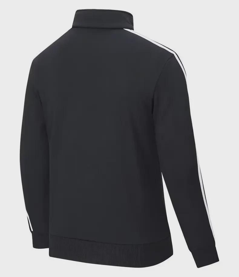 Large Casual Three-Bar Sweatshirt - Stand-Up Collar Solid Jacket for Spring and Autumn