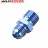 ADLERSPEED  6AN -6AN Male Flare To M12 x 1.25 Metric Straight Aluminum Fitting Adapter Blue/Black
