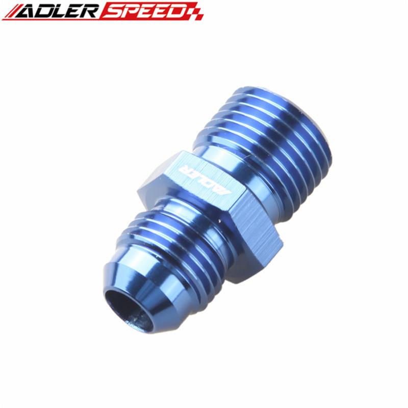 ADLERSPEED 6AN -6AN Male Flare To M12 x 1.25 Metric Straight Aluminum Fitting Adapter Blue/Black