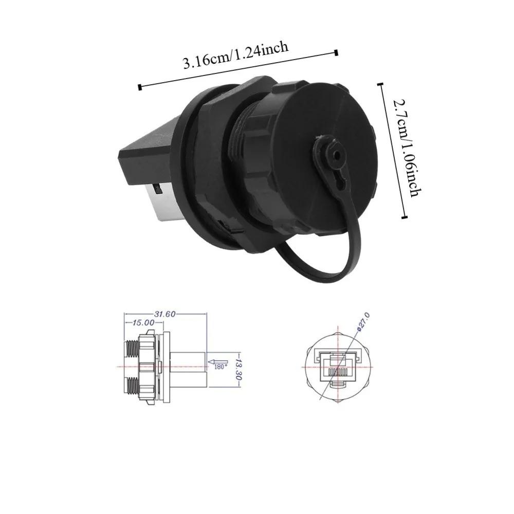 2PCS Durable RJ45-180° RJ45 Adapter Waterproof IP67 Waterproof Coupler 180 Degree Connector Outdoor Environments
