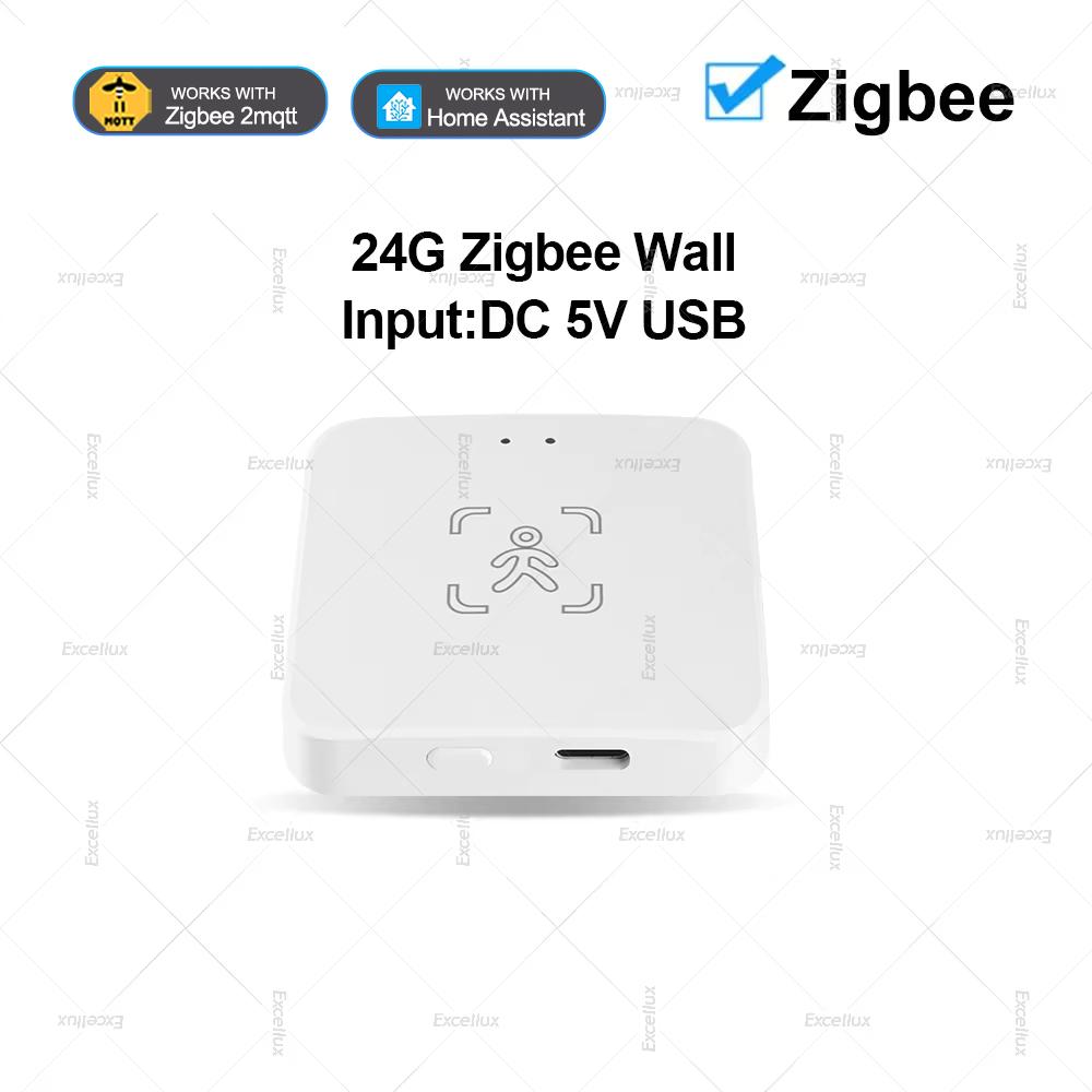 24G Zigbee/WiFi Human Presence Sensor MmWave Radar Detector With Luminance Sensor Smart Home Automation Works With Zigbee2MQTT 24G Zigbee Wall