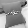 Custom Buckle Name Cuff Bangles Stainless Steel 18k-Gold-Plated Waterproof Bracelet Summer Punk Heart Romantic Personalized Gift