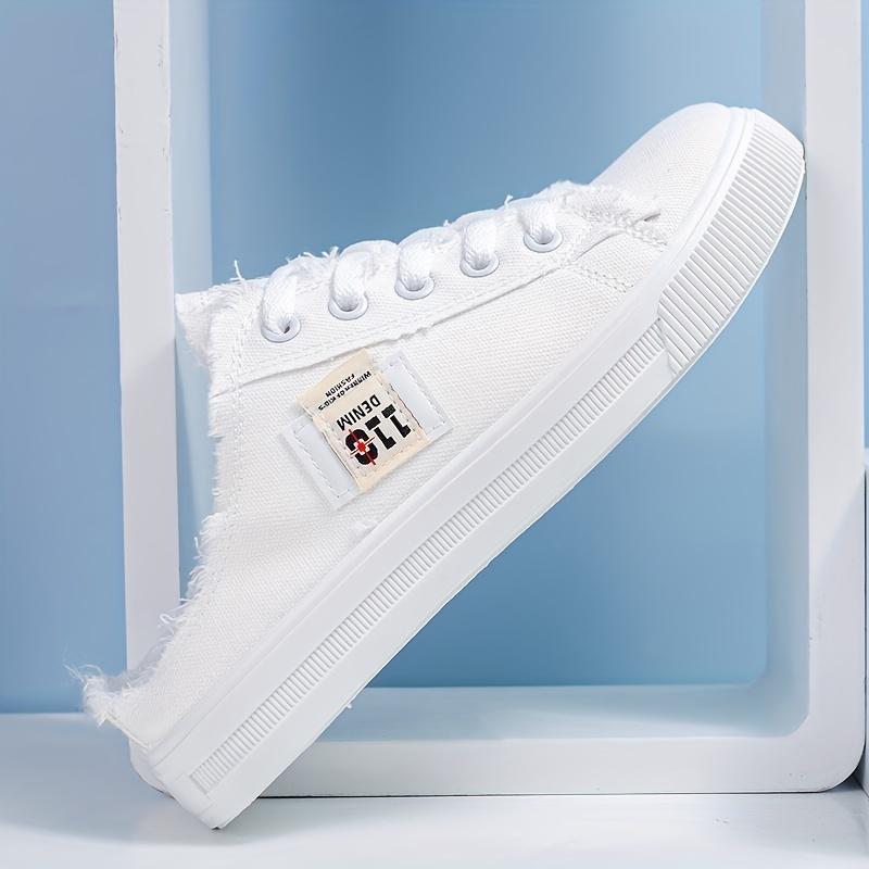 [Casual Flat Sneakers] Casual Non Slip Women's Fashion Flat Sneakers | Canvas Lace Up Round Toe Shoes