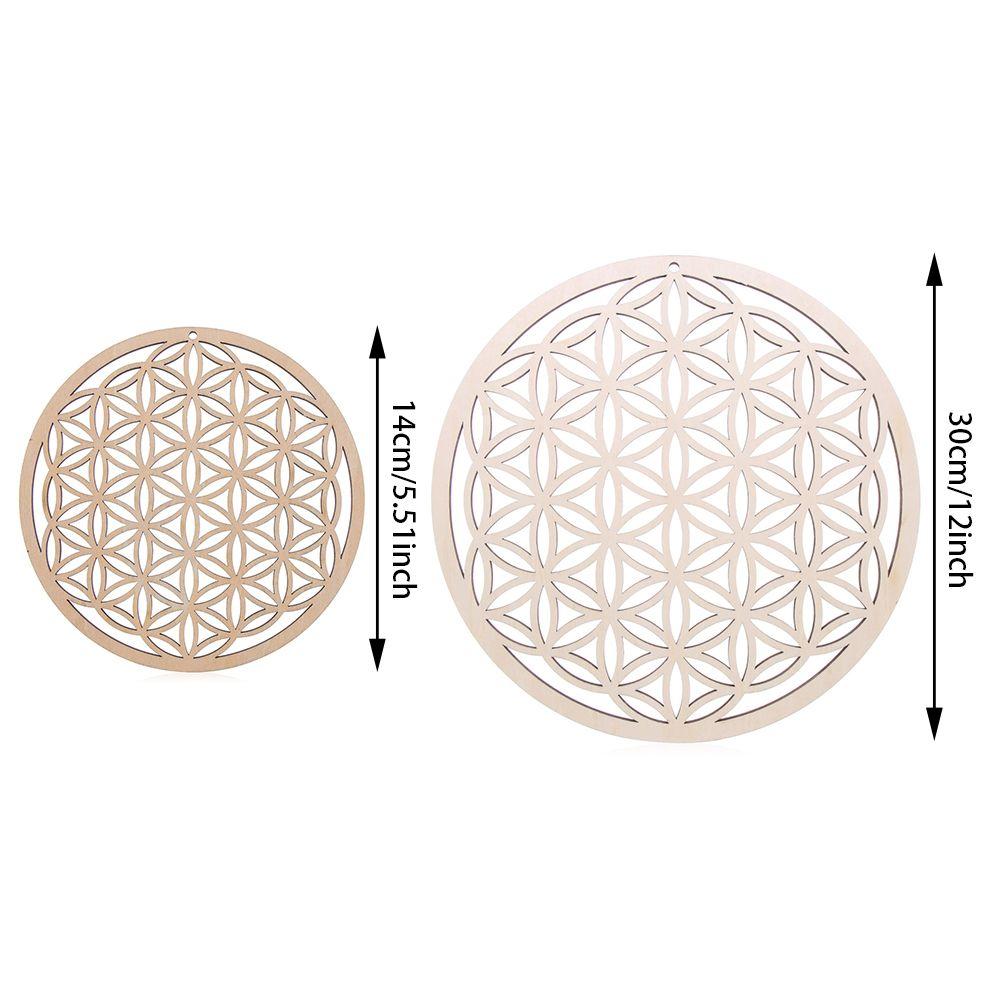 Flower Of Life Energy Mat Slice Wood Base Wooden Wall Sign Laser Cut Handmade Coasters Making Sacred Geometry Ornament Decor