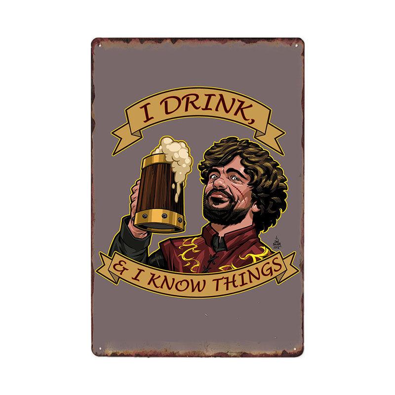 Beer Vintage Metal Tin Sign Chic Home Bar Cafe Poster Wall Decor Art Plaque Pub Tavern Retro Decorative Plates 20*30 CM