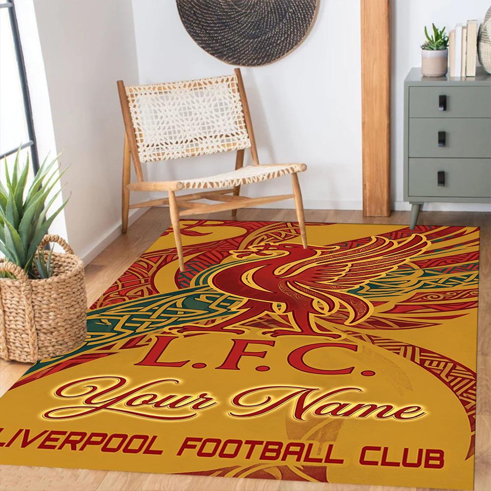 Liverpool Team Customized Name Carpet Design For Entryway Balcony Outdoor Bedrooms Antislip Rug Anime Office Decor
