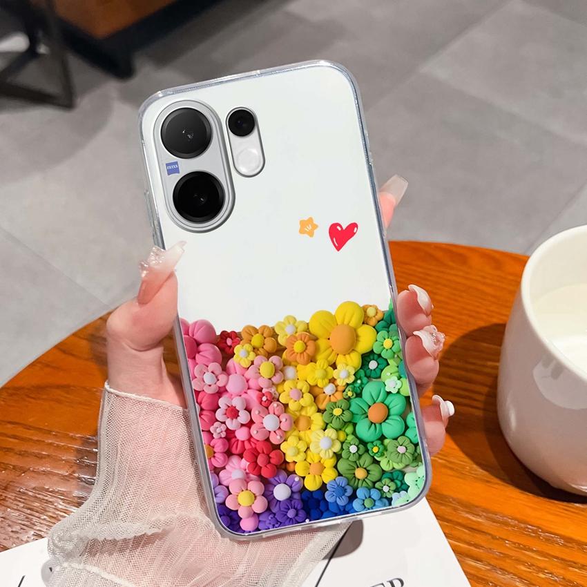 Casing For Vivo V60 V40 Lite V30e Y38 Y39 Y78 X200 Ulta X200s Case Cute Rabbit Panda Dog Back Covers TPU Silicone Soft Clear Phone Bags For Vivo Shell