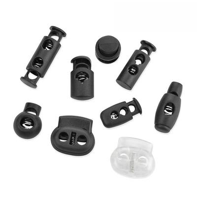 Boucle Ajustable en Plastique Noir à Ressort pour Vêtements et Sangles Élastiques