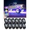 RGB LED Rock Lights 4/6/8/10/12/14 pods APP Control Music Neon Car Underglow Chassis Light for Offroad Truck SUV Rock Lights