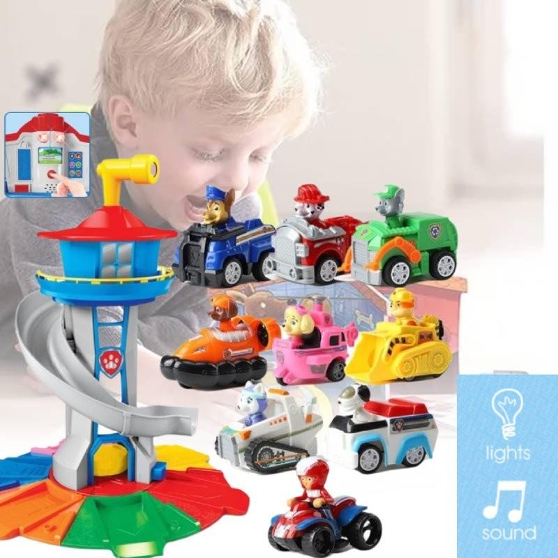Back Pull Watchtower Vehicle Children Puzzle Toy Set Lookout Electric