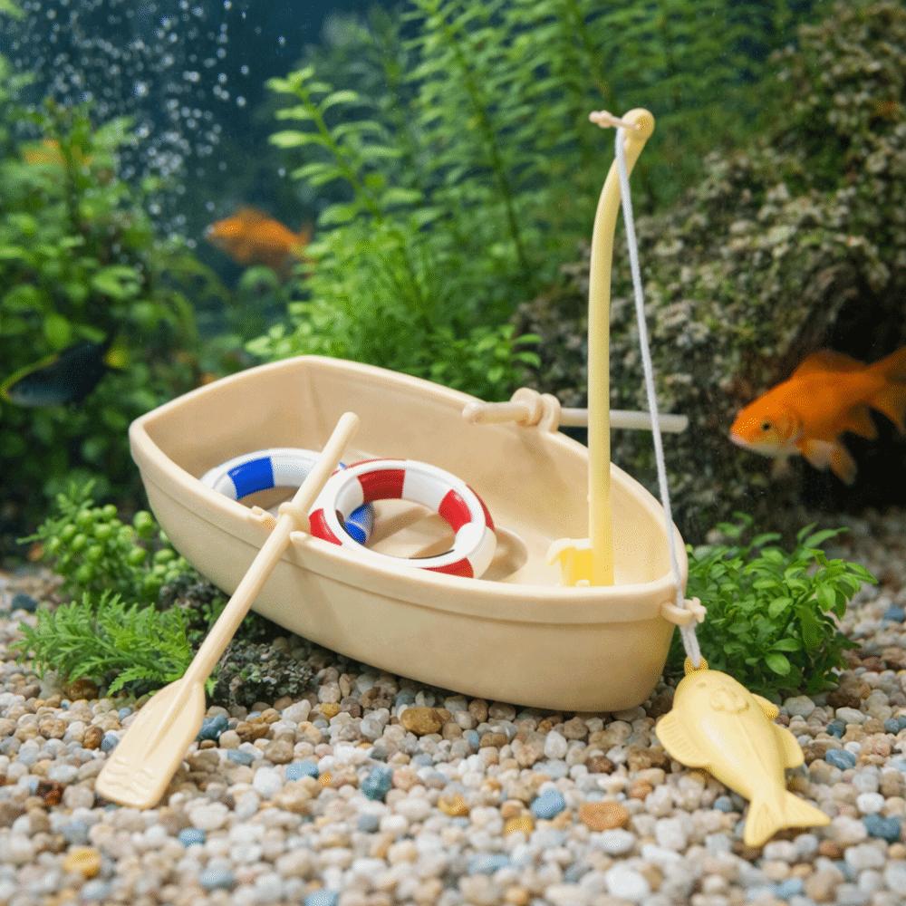 Mini Fishing Boat Model Nautical Style Simulated Boat Ornaments  DIY Home Ornament