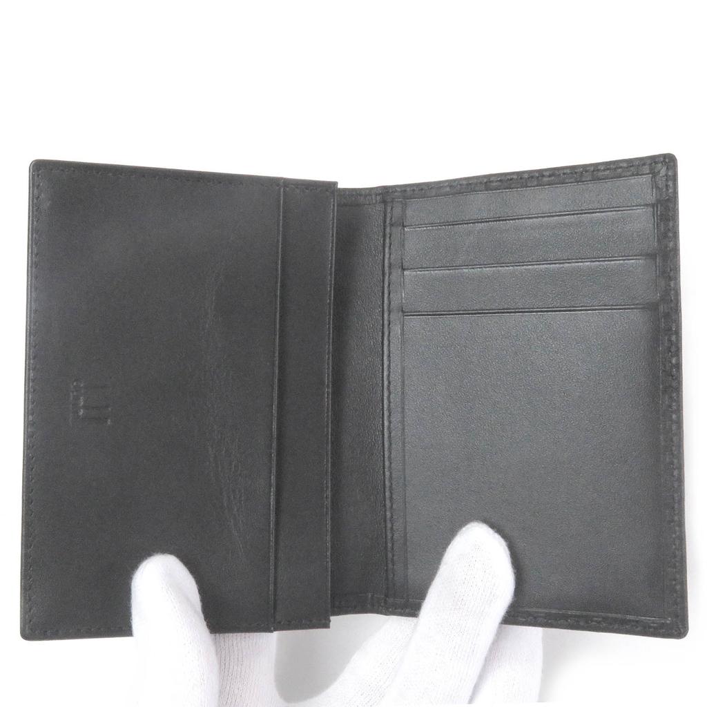 Excellent Dunhill Card Case MICRO D-EIGHT Micro D-Eight Business Card Holder black leather mens Used