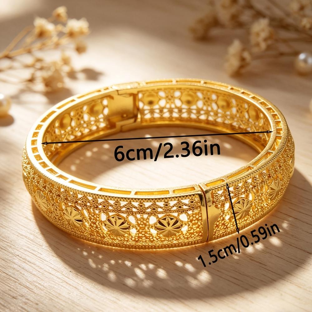 Bohemian Hollow Floral Design Bracelet Gold Zinc Alloy
