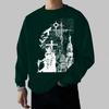 Punk Rock Dark Knight Print Crewneck Sweatshirt – Couple's Set, Loose-Fit Casual Fall/Winter Pullover