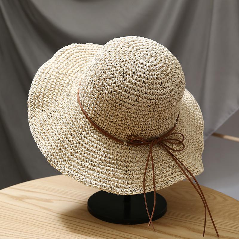 Women's Summer Straw Hat, Fresh and Simple Korean Style, Versatile for Beach Trips, Sunshade Sun Hat, Wide Brim Sun Protection Fisherman Hat