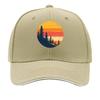 Retro Sunset Pine Forest Silhouette Sandwich Baseball Cap Sun Cap Outdoor Workouts Hat