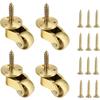 Set mit 4 massiven Messing Universal-Lenkrollen 360° drehbare Möbelräder 22mm Möbelrollen