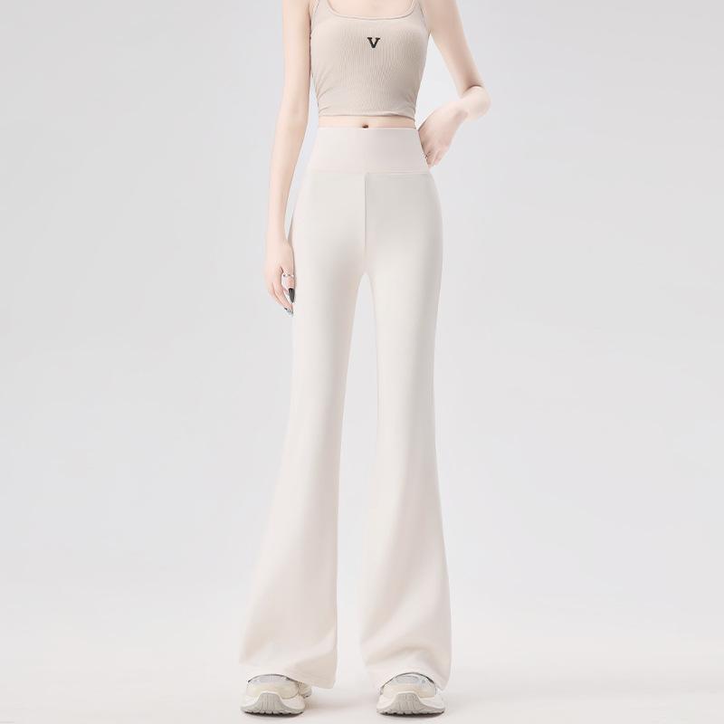 High-Waisted Flare Yoga Pants - Women s Butt Lifting & Tummy Control Activewear Milk Tea - Extra Long
