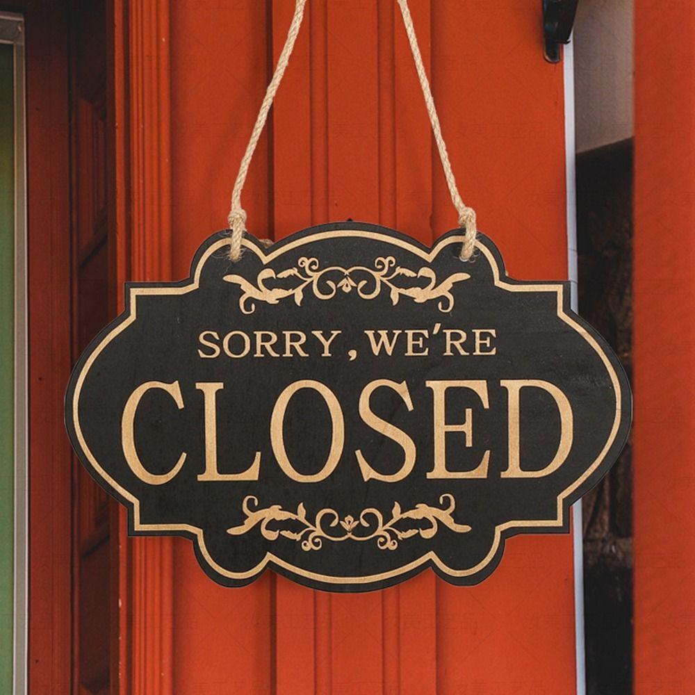 Wooden Craft Double Business Sign Double-sided Wooden House Sign Door Hanging Pendant  Shop