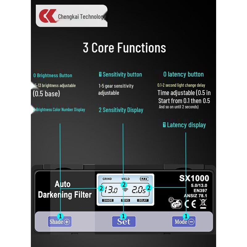Capacete de Solda Autoescurecedor CK-Tech