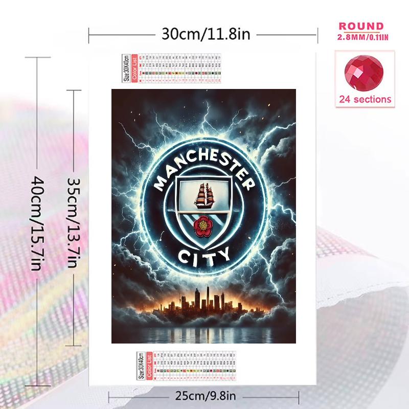 MCFC logo 100% Round Full Drill 5D DIY Diamond Painting Embroidery Cross Stitch Rhinestone Décor
