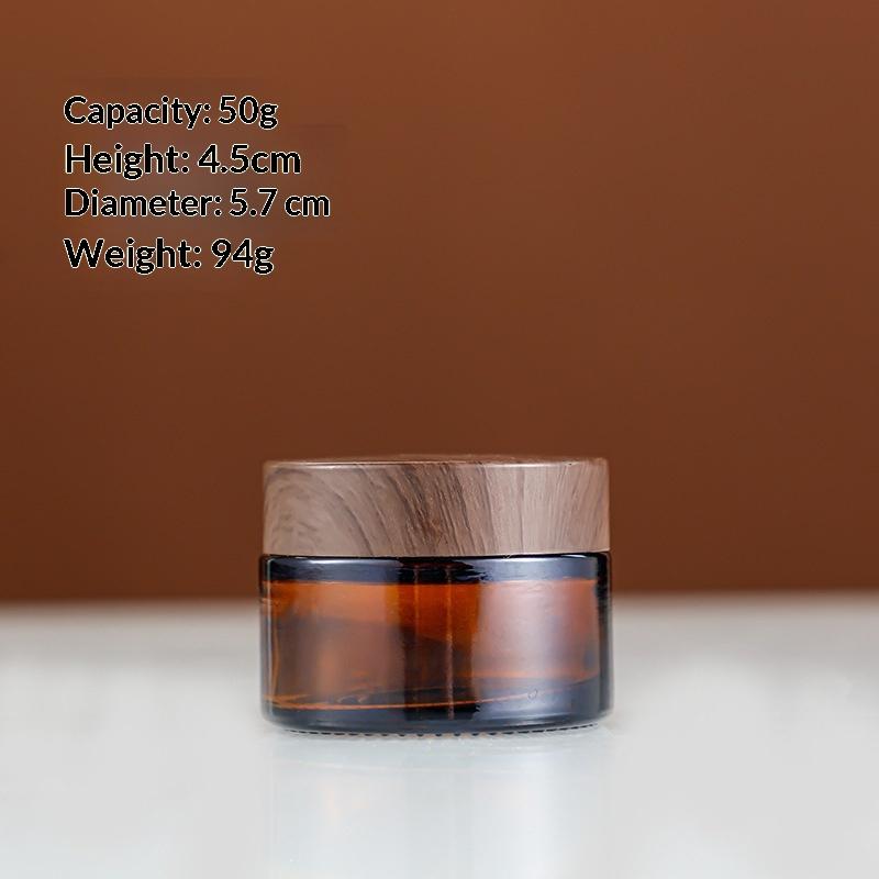 10/15/20/30/50/60G Dark Tan Cream Bottle Glass Separate Bottle Face Cream Eye Cream Box Empty Container Refillable Bottles