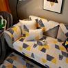 Four Season Universal Cartoon White Non-slip Sofa Covers for Living Room Cushion Couch Embroidery Soft Fabric
