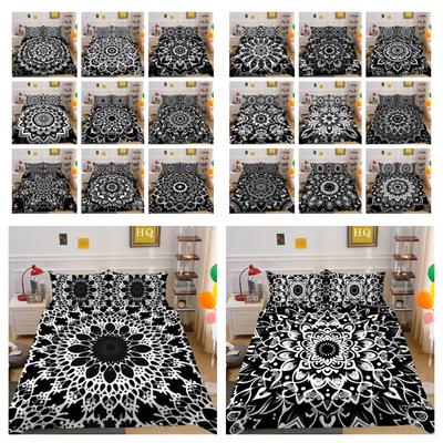 Costume de literie noir Mandala impression 3D, vêtements de maison, Double taille, ensemble de housse de couette de haute qualité pour femme